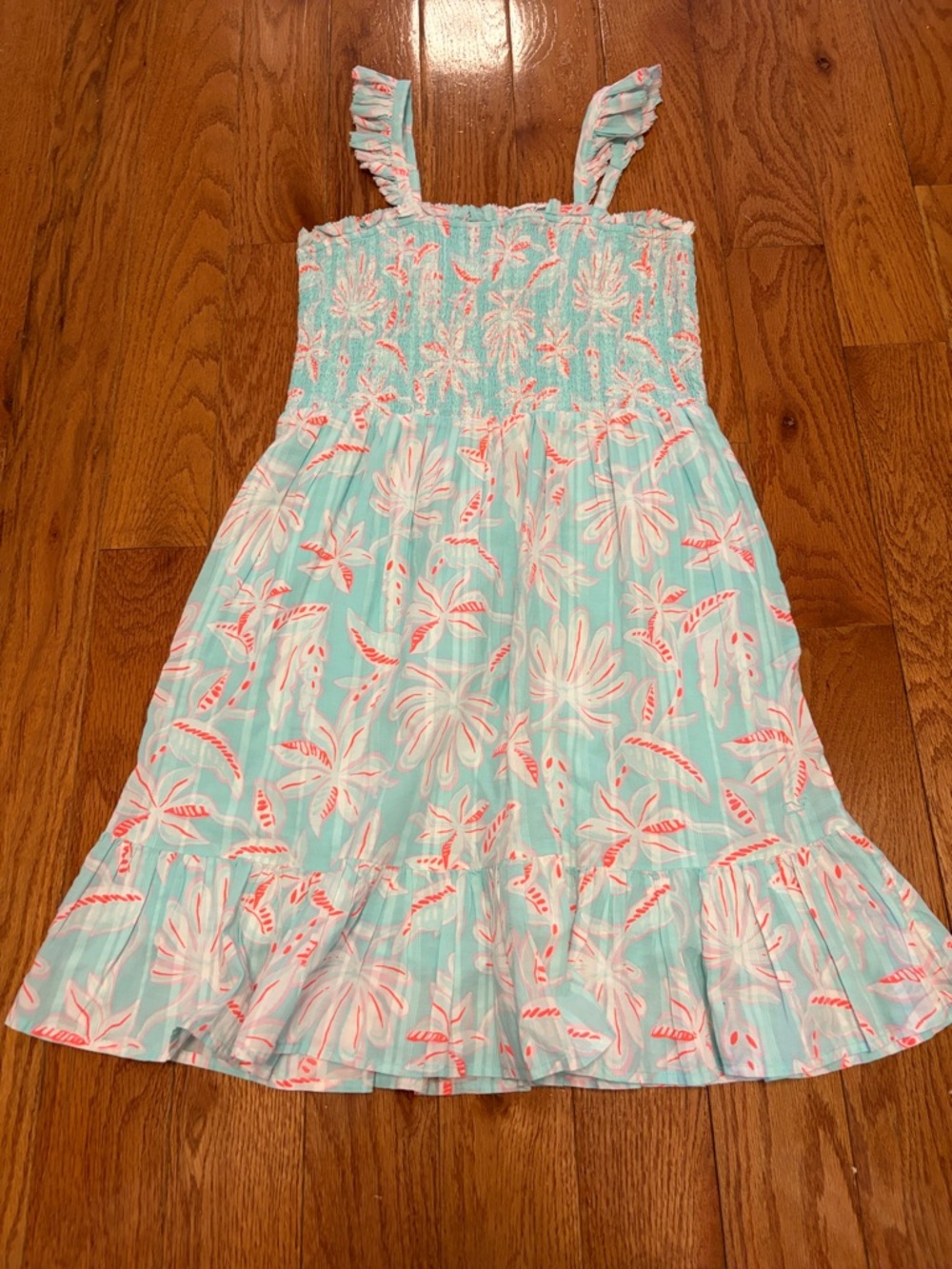 Vineyard Vines Aqua Floral Ruffled Sundress